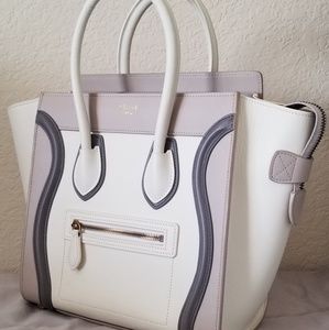 Micro Luggage bag tricolor smooth leather